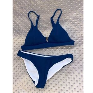 Cute Dark Blue Two Piece Bikini!